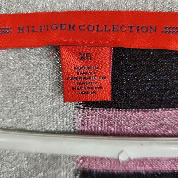 Hilfiger Collection LS Colorblock Crest Shield Drawstring Lightweight Sweater XS - Picture 7 of 9